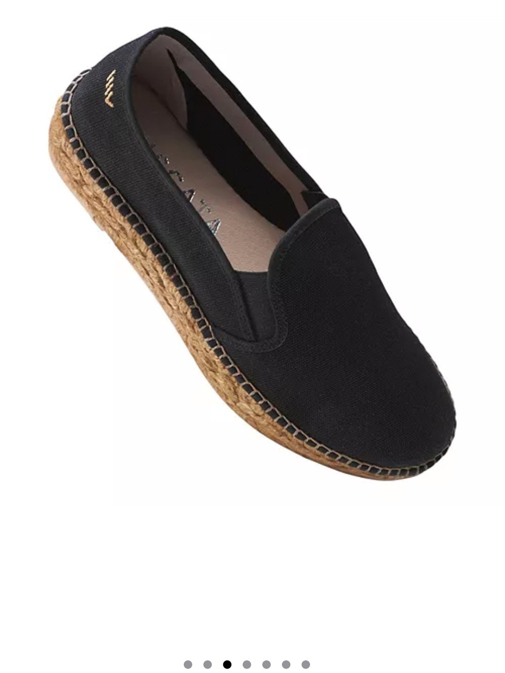 Viscata Barcelona Black Canvas Espadrille Slip-On with Jute Sole